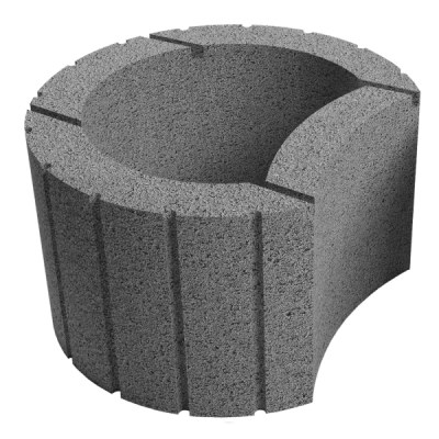 Клумба для квітів 345х309 сіра