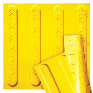 Плитка тактильна поліуретанова самоклейна 300х300х3мм Смуга ( направляюча)