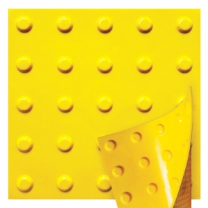 Плитка тактильна поліуретанова самоклейна 300х300х3мм Конус (попереджувальна)